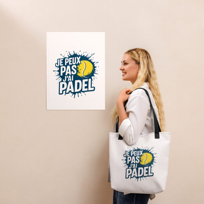Tote bag “JE PEUX PAS J’AI PADEL” – Image 1