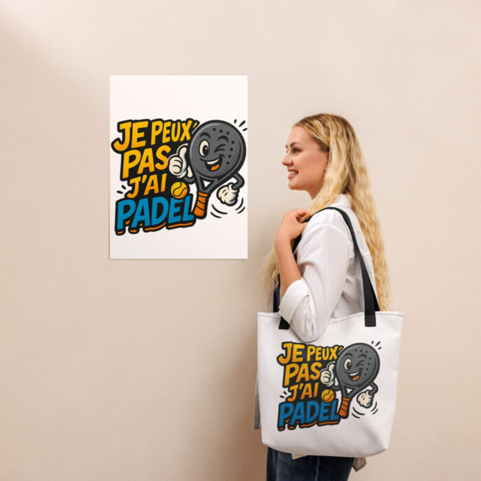 Tote bag “JE PEUX PAS J’AI PADEL” – Image 1