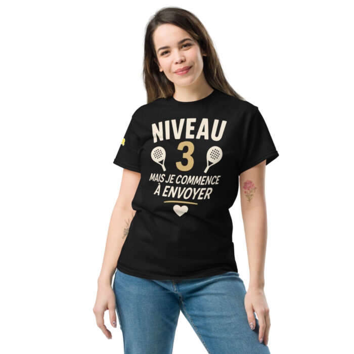 T-shirt Padel – Niveau 3 : Mais je Commence à Envoyer ! – Image 2