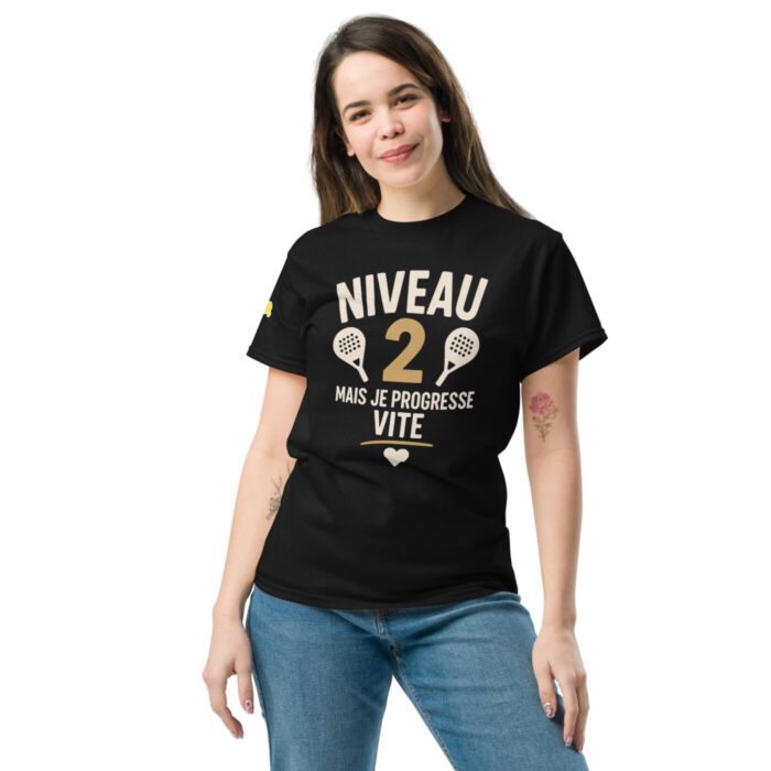 T-shirt Padel – Niveau 2 : Mais je Progresse Vite ! – Image 6