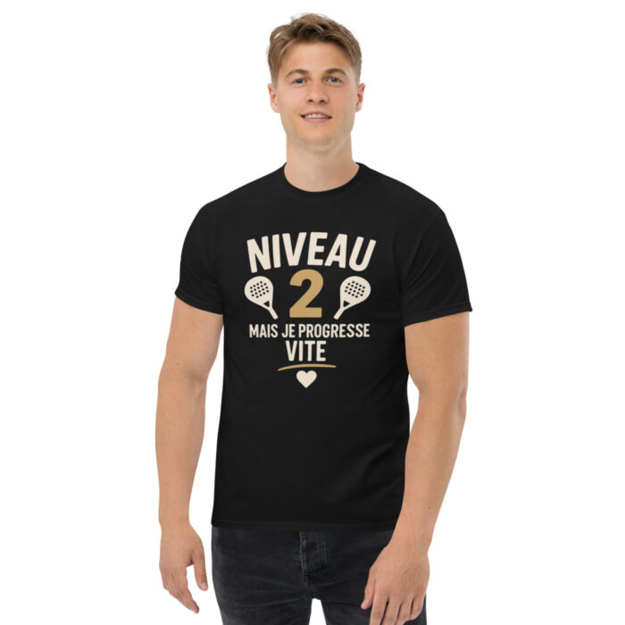 T-shirt Padel – Niveau 2 : Mais je Progresse Vite ! – Image 21